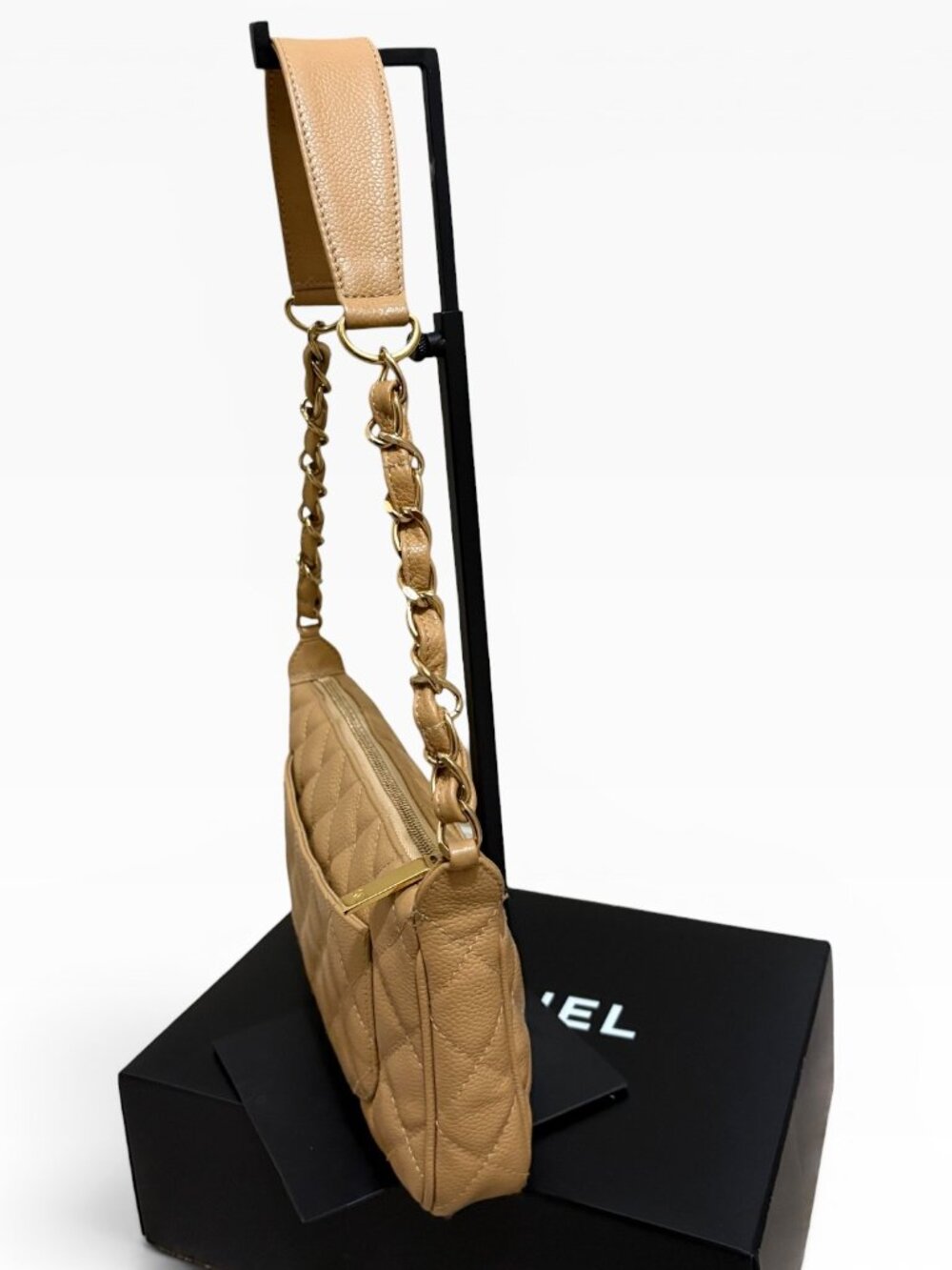 Chanel Caviar Tan Leather Pochette - Picture 7 of 16